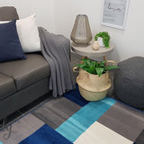 Industry Blue Multicoloured Modern Tiles Rug