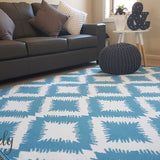 Industry Blue and White Geometric Diamond