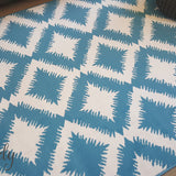 Industry Blue and White Geometric Diamond