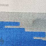 Industry Galaxy Blue Grey Lines Rug