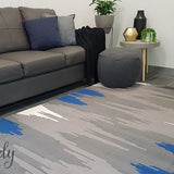 Industry Galaxy Blue Grey Lines Rug
