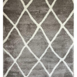 Jazz Grey Diamond Shaggy Rug
