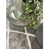 Jazz Grey Diamond Shaggy Rug