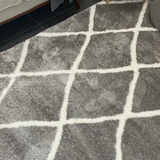 Jazz Grey Diamond Shaggy Rug