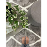Jazz Grey Diamond Shaggy Rug