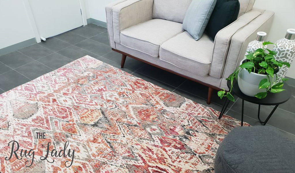 Bella Rust and Prints Distressed Vintage Rug Australia | The Rug Lady