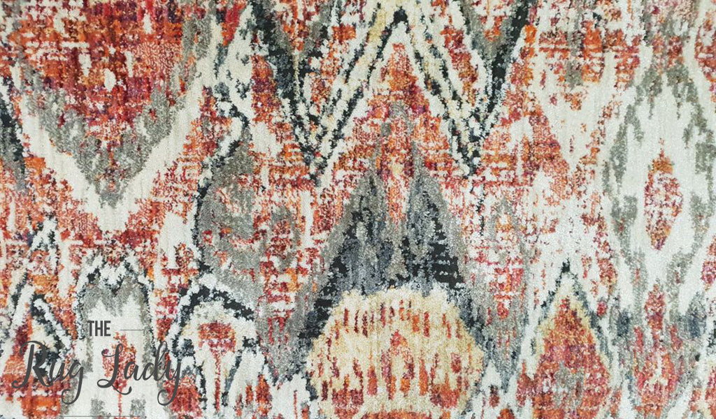 Bella Rust and Prints Distressed Vintage Rug Australia | The Rug Lady