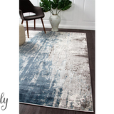 Kenna Blue Washed Out Abstract Rug