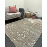 Kalypso Light Beige Abstract Canvas Rug