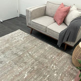 Kalypso Light Beige Abstract Canvas Rug