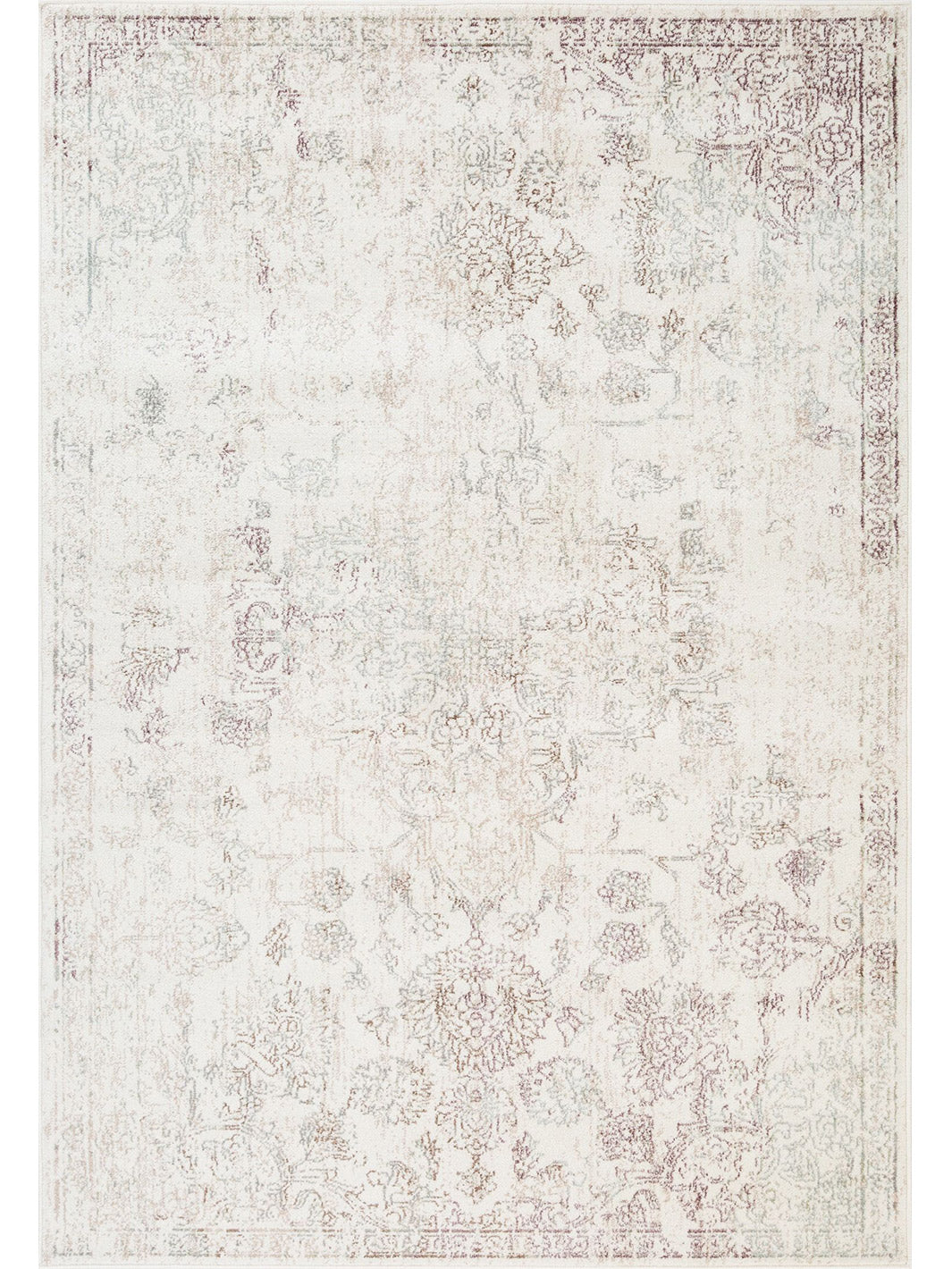 Kira Grey Medallion Floral Transitional Rug