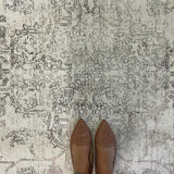 Kira Grey Medallion Floral Transitional Rug