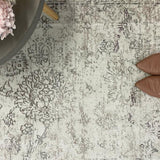 Kira Grey Medallion Floral Transitional Rug
