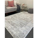 Kira Beige Grey Medallion Transitional Rug