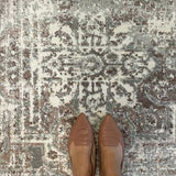 Kira Beige Grey Medallion Transitional Rug