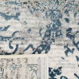 Kenna White Blue Abstract Vintage Rug
