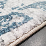 Kenna White Blue Abstract Vintage Rug