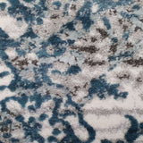 Kenna White Blue Abstract Vintage Rug