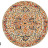 Heirloom Orange Transitional Medallion Rug