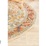 Heirloom Orange Transitional Medallion Rug