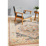 Heirloom Blue Pink Distressed Medallion Rug