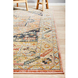 Heirloom Blue Pink Distressed Medallion Rug