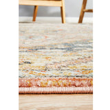 Heirloom Blue Pink Distressed Medallion Rug