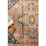 Heirloom Blue Pink Distressed Medallion Rug