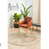 Heirloom Blue Orange Distressed Medallion Rug