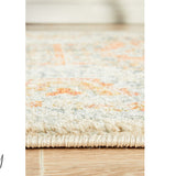 Heirloom Blue Orange Distressed Medallion Hallway Runner Rug