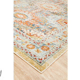 Heirloom Blue Orange Distressed Medallion Rug
