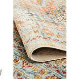 Heirloom Blue Orange Distressed Medallion Rug