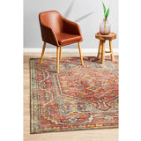 Heirloom Red Distressed Medallion Rug
