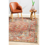 Heirloom Red Distressed Medallion Rug