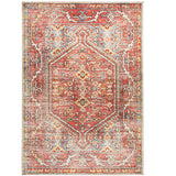 Heirloom Red Distressed Medallion Rug