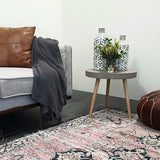 Heirloom Navy Blue Pink Transitional Medallion Rug