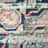 Heirloom Navy Blue Pink Transitional Medallion Rug