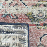 Heirloom Navy Blue Pink Transitional Medallion Rug