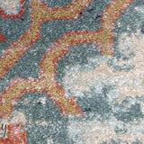 Heirloom Blue Orange Distressed Medallion Rug