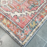 Heirloom Red Distressed Medallion Rug