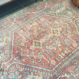 Heirloom Red Distressed Medallion Rug