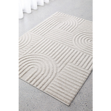 Margo Beige Arched Lines Textured Rug