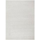 Margo Beige Arched Lines Textured Rug