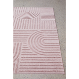 Margo Pink Arched Lines Textured Rug