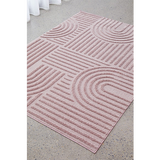 Margo Pink Arched Lines Textured Rug