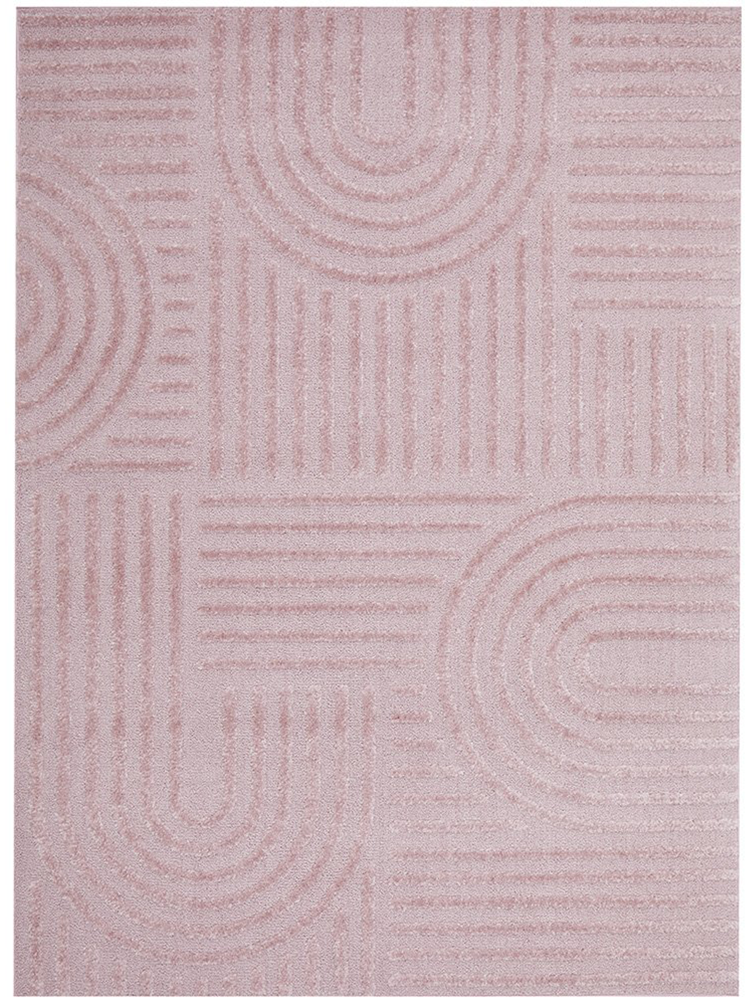 Margo Pink Arched Lines Textured Rug