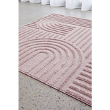 Margo Pink Arched Lines Textured Rug