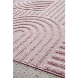 Margo Pink Arched Lines Textured Rug