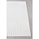Margo White Arched Lines Textured Rug