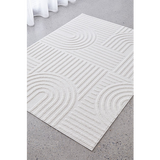 Margo White Arched Lines Textured Rug